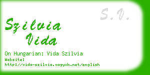szilvia vida business card
